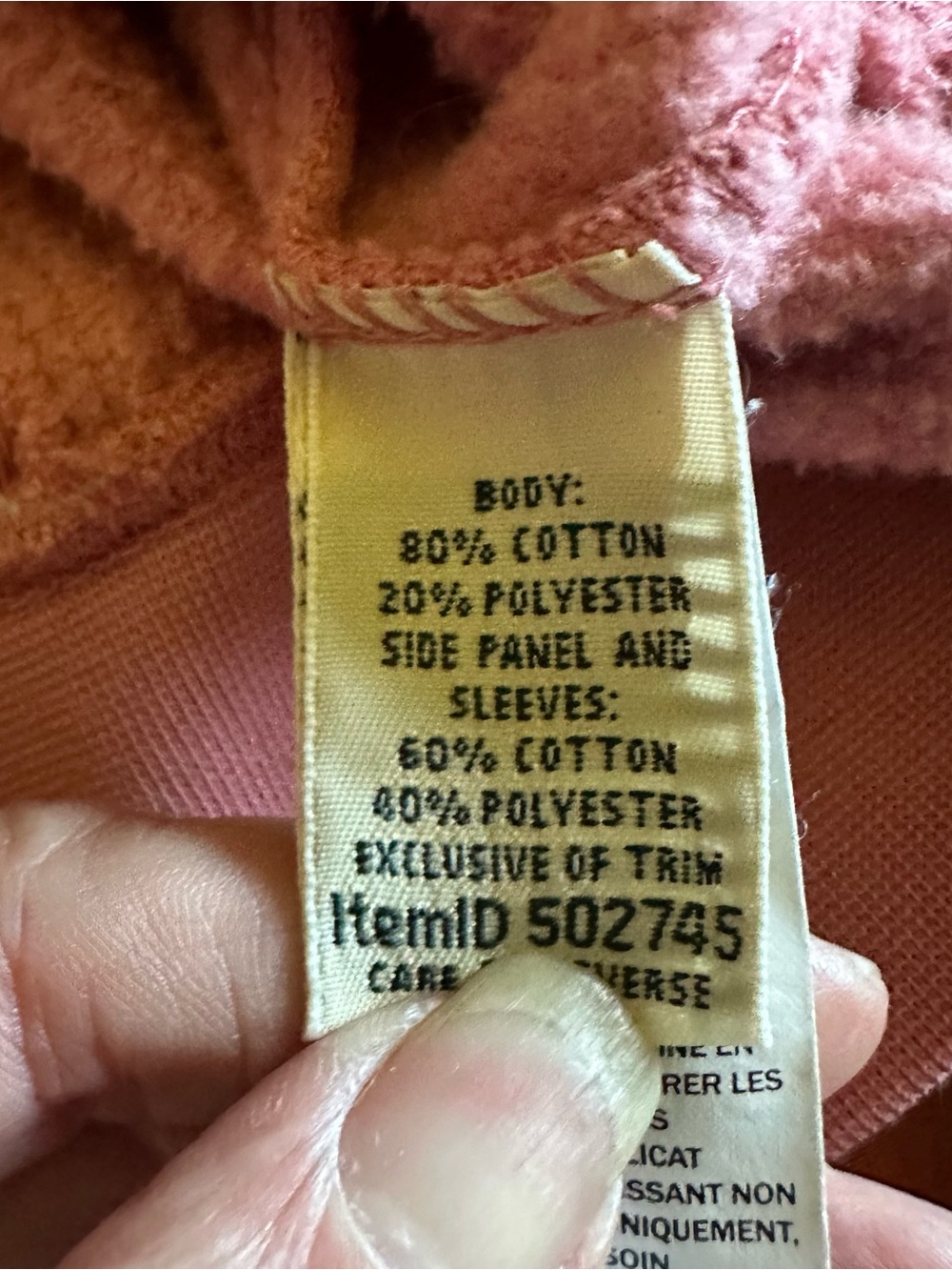 L.L. Bean Quilted Half-Zip Pullover Sweatshirt - Coral, M - Picture 6 of 7